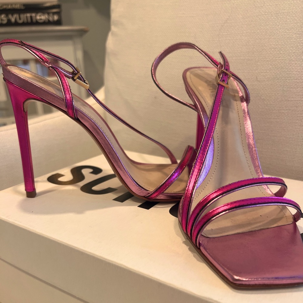 Shultz heels pink metallic